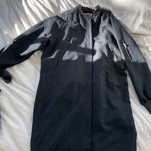 Weekday Long Bomber Coat Black Medium